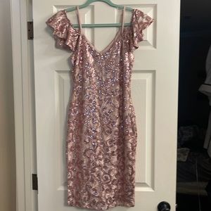 Pink Sequin Cocktail Dress